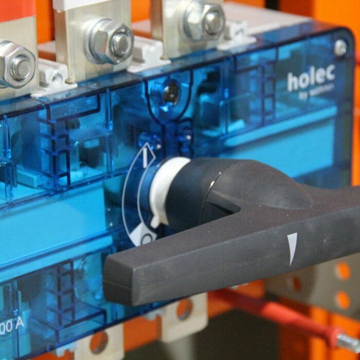 Detalhe de chave seccionadora Holec
